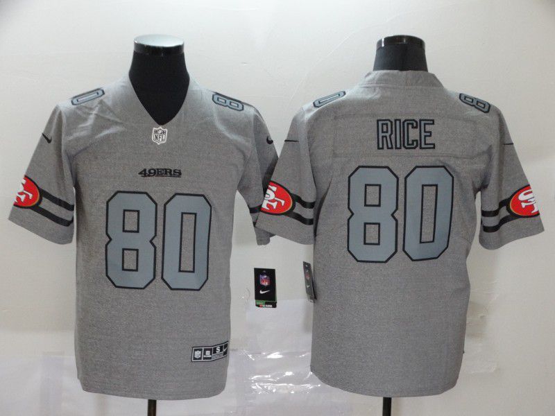 Men San Francisco 49ers #80 Rice Grey Retro Nike NFL Jerseys->kansas city chiefs->NFL Jersey